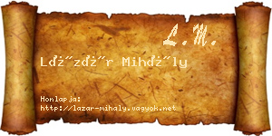 Lázár Mihály névjegykártya