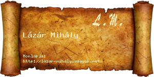 Lázár Mihály névjegykártya